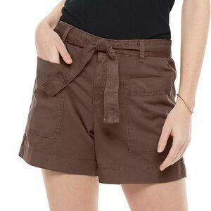 NWT Sonoma Chocolate Brown Knot-Waist Shorts XL 18 Orig$50+Tax